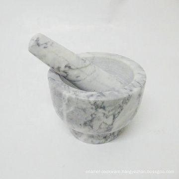 Natural Grey Marble Mortar and Pestle